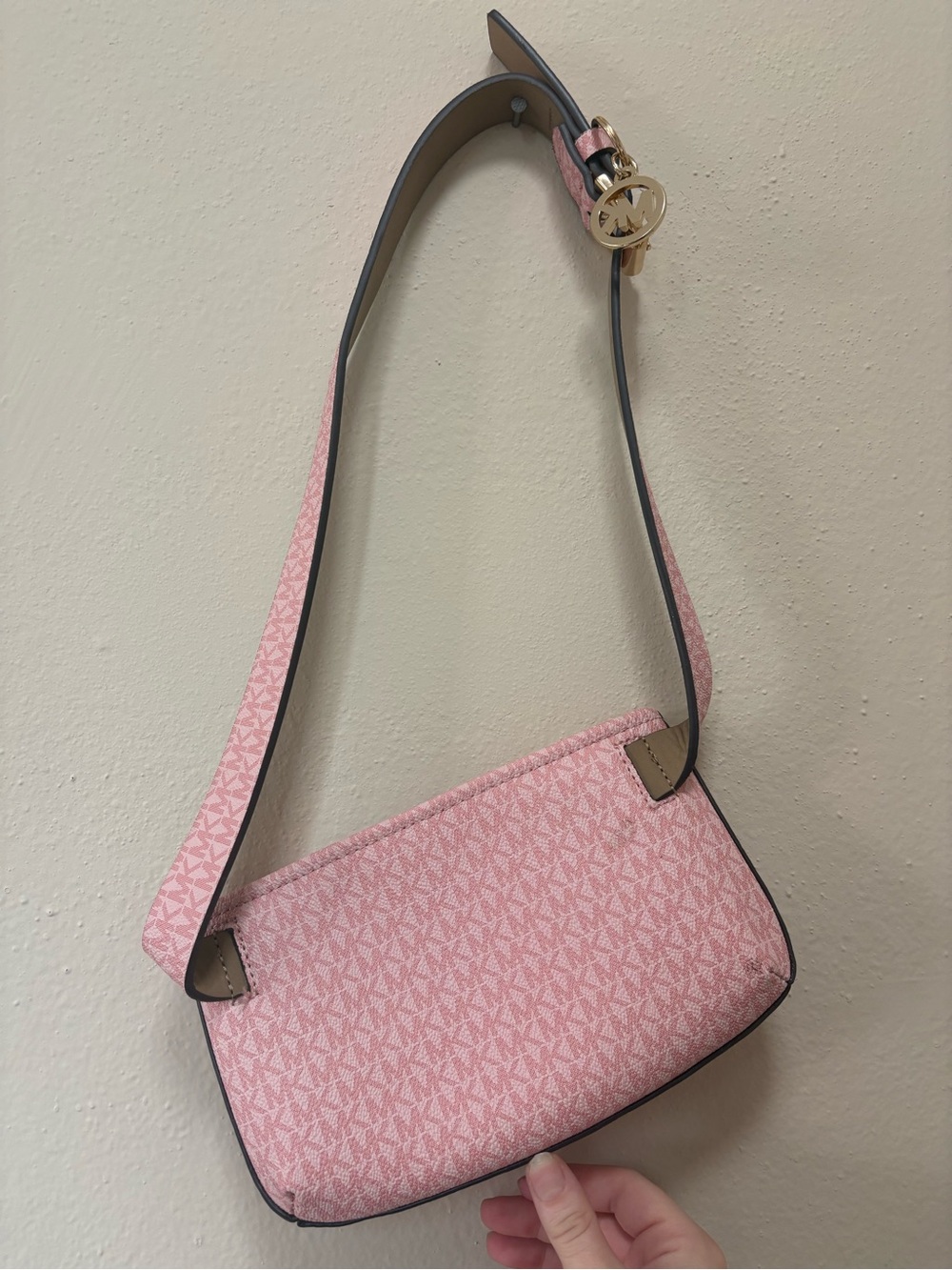Michael Kors Pink Logo Stripe Crossbody Belt Bag - Picture 3 of 3